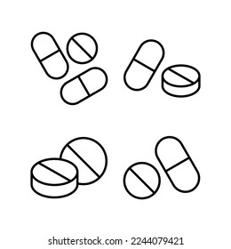 Pills icon vector for web and mobile app. capsule icon. Drug sign and symbol