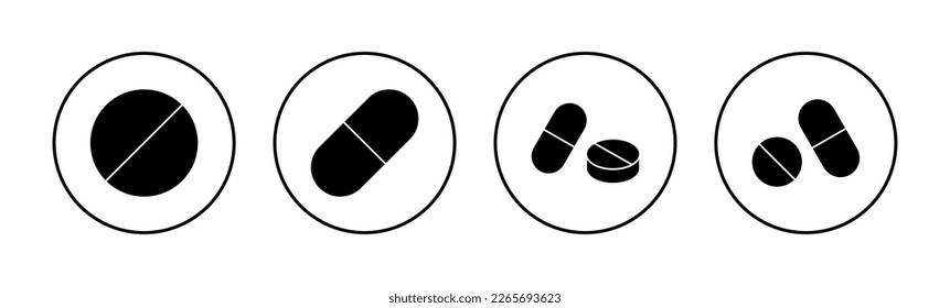 Pills icon vector for web and mobile app. capsule icon. Drug sign and symbol