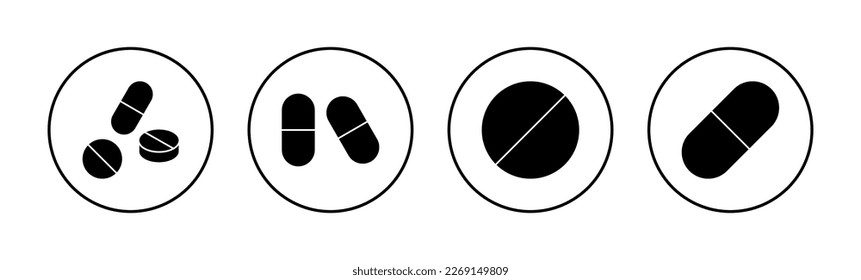 Pills icon vector for web and mobile app. capsule icon. Drug sign and symbol
