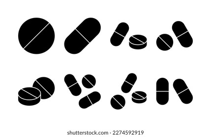 Pills icon vector for web and mobile app. capsule icon. Drug sign and symbol
