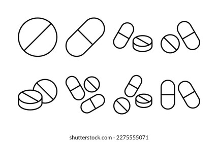 Pills icon vector for web and mobile app. capsule icon. Drug sign and symbol