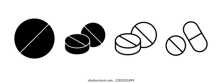 Pills icon vector for web and mobile app. capsule icon. Drug sign and symbol