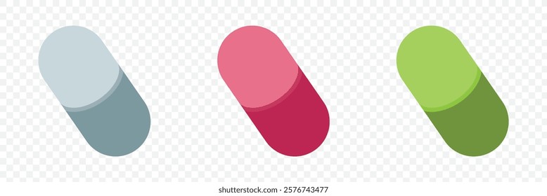 Pills icon vector for web and mobile app. capsule icon. Drug sign and symbol. Professionally drawn illustration of birth control pill icon with other pills on transparent background. eps 10.