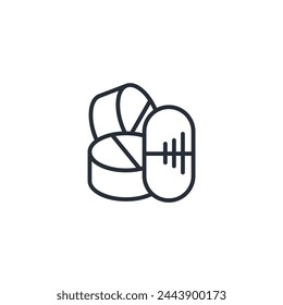 Pills icon. vector.Editable stroke.linear style sign for use web design,logo.Symbol illustration.