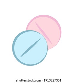 Pills icon, vitamins. Flat vector illustration.