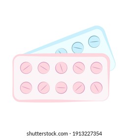 Pills icon, vitamins. Flat vector illustration.