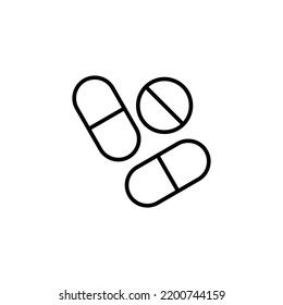 Icono de Pills para web y aplicación móvil. icono de la cápsula. Signo y símbolo de drogas