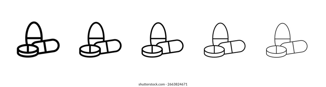 Ícone Pills no estilo da Web. Ilustração vetorial. Eps10