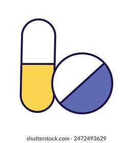 pills icon with white background vector stock illustration