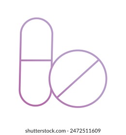 pills icon with white background vector stock illustration