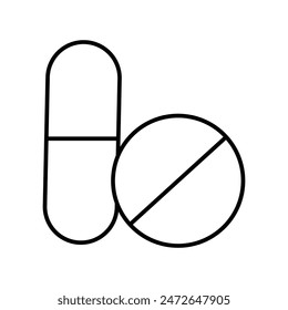 pills icon with white background vector stock illustration