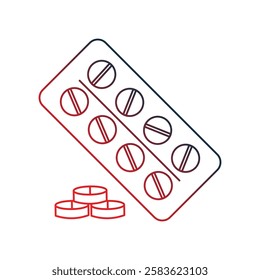 pills icon with white background vector stock illustration