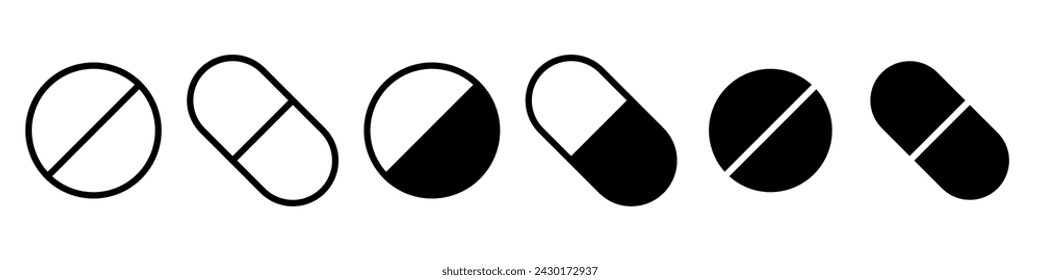 Pills icons basic simple design