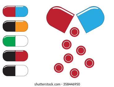  pills icons illustration vector