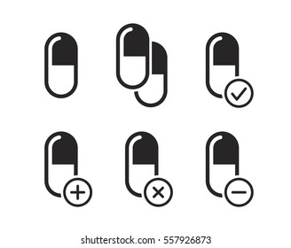 Pills icons set