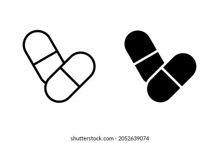 Pills icons set. capsule icon. Drug sign and symbol