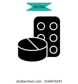 Pills icons  symbol vector elements for infographic web