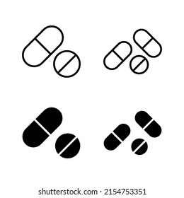 Vector de iconos de almohadillas. icono de la cápsula. Signo y símbolo de drogas