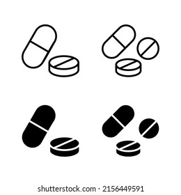 Vector de iconos de almohadillas. icono de la cápsula. Signo y símbolo de drogas