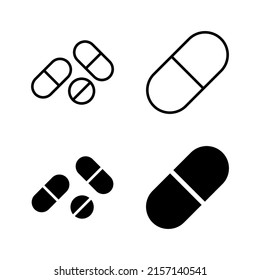 Vector de iconos de almohadillas. icono de la cápsula. Signo y símbolo de drogas