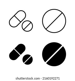 Vector de iconos de almohadillas. icono de la cápsula. Signo y símbolo de drogas