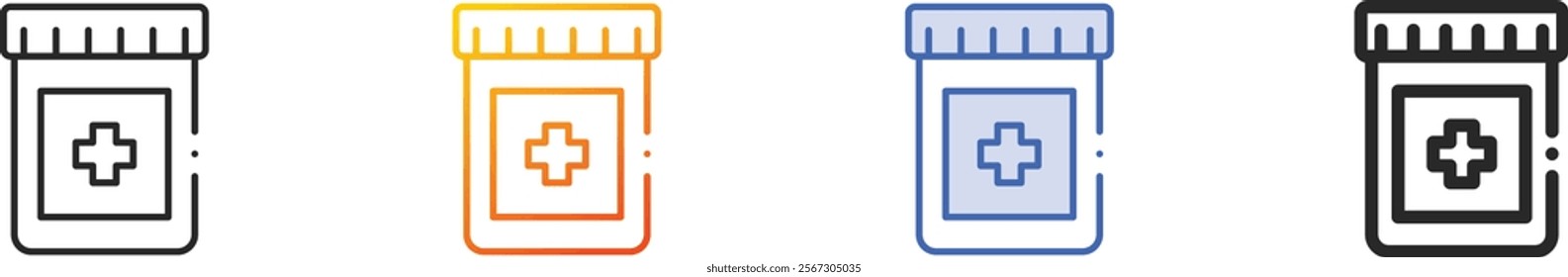 pills icon.Thin Linear, Gradient, Blue Stroke and bold Style Design Isolated On White Background