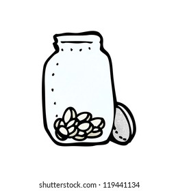 caricatura de pastillas en frasco