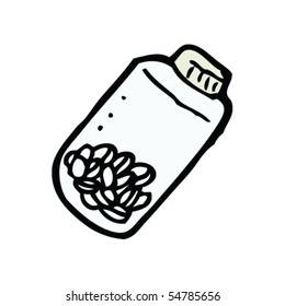 pills in jar cartoon