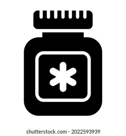 Pills Jar Healthcare Medical, vector graphic Illustration Icon.