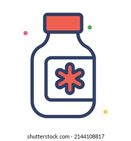 Pills Jar Healthcare Medical, vector graphic Illustration Icon.