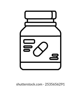 pills jar icon Flat logo isolated symbol