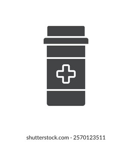 pills jar icon Flat logo set collection