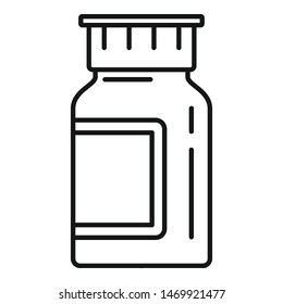 Pills jar icon. Outline pills jar vector icon for web design isolated on white background