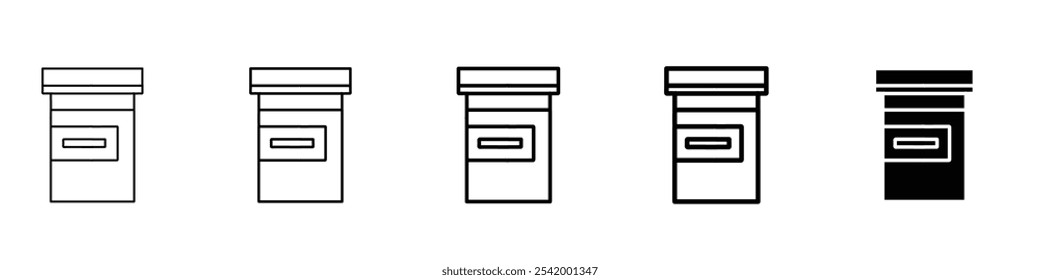 pills jar icon Simple outline illustration