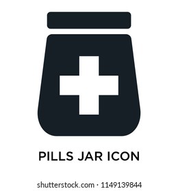 Pills jar icon vector isolated on white background for your web and mobile app design, Pills jar logo concept