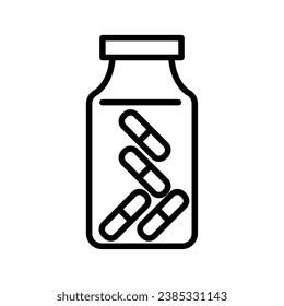 pills jar icon vector isolated