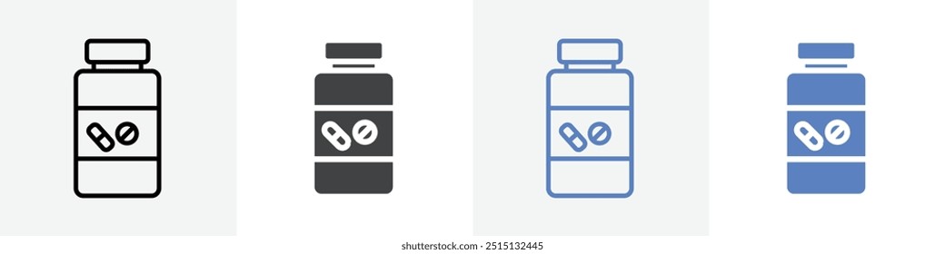 pills jar icon vector set use for web ui or app