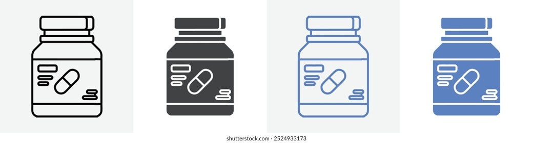 pills jar icon vector set use for web