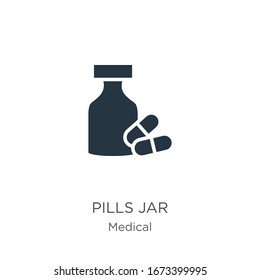 Pills jar icon vector. Trendy flat pills jar icon from medical collection isolated on white background. Vector illustration can be used for web and mobile graphic design, logo, eps10