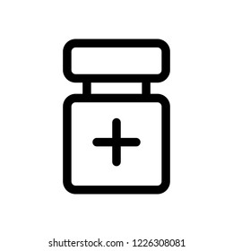 pills jar outline icon on transparent background