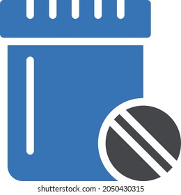 pills jar vector glyph colour icon