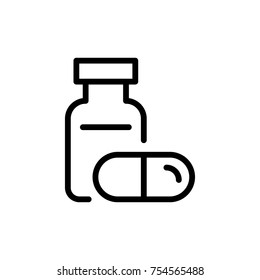Pills line icon. High quality black outline logo for web site design and mobile apps. Vector illustration on a white background.