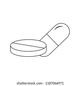 Pills line icon in modern style. Vector illustration for your web site mobile logo app UI design