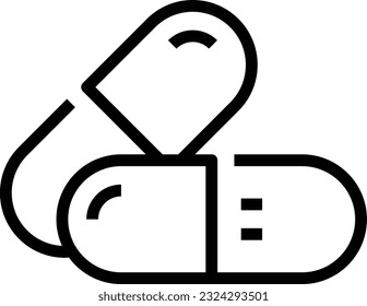 Pills Line Icon - Single Icon, Vector