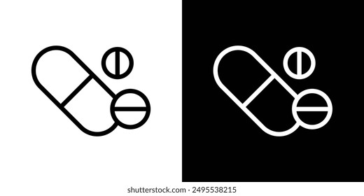 Pills line icon vector illustration set.