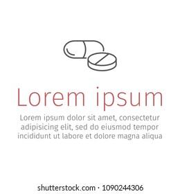 Pills line icon. vector sign symbol