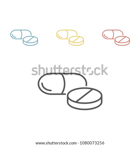 Pills line icon. vector sign symbol