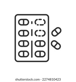 Pills, linear icon. Line with editable stroke