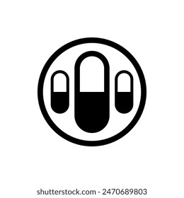 Pills Logo can be used for icon, sign, app and etc.