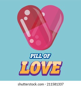pills of love. heart - vector illustration